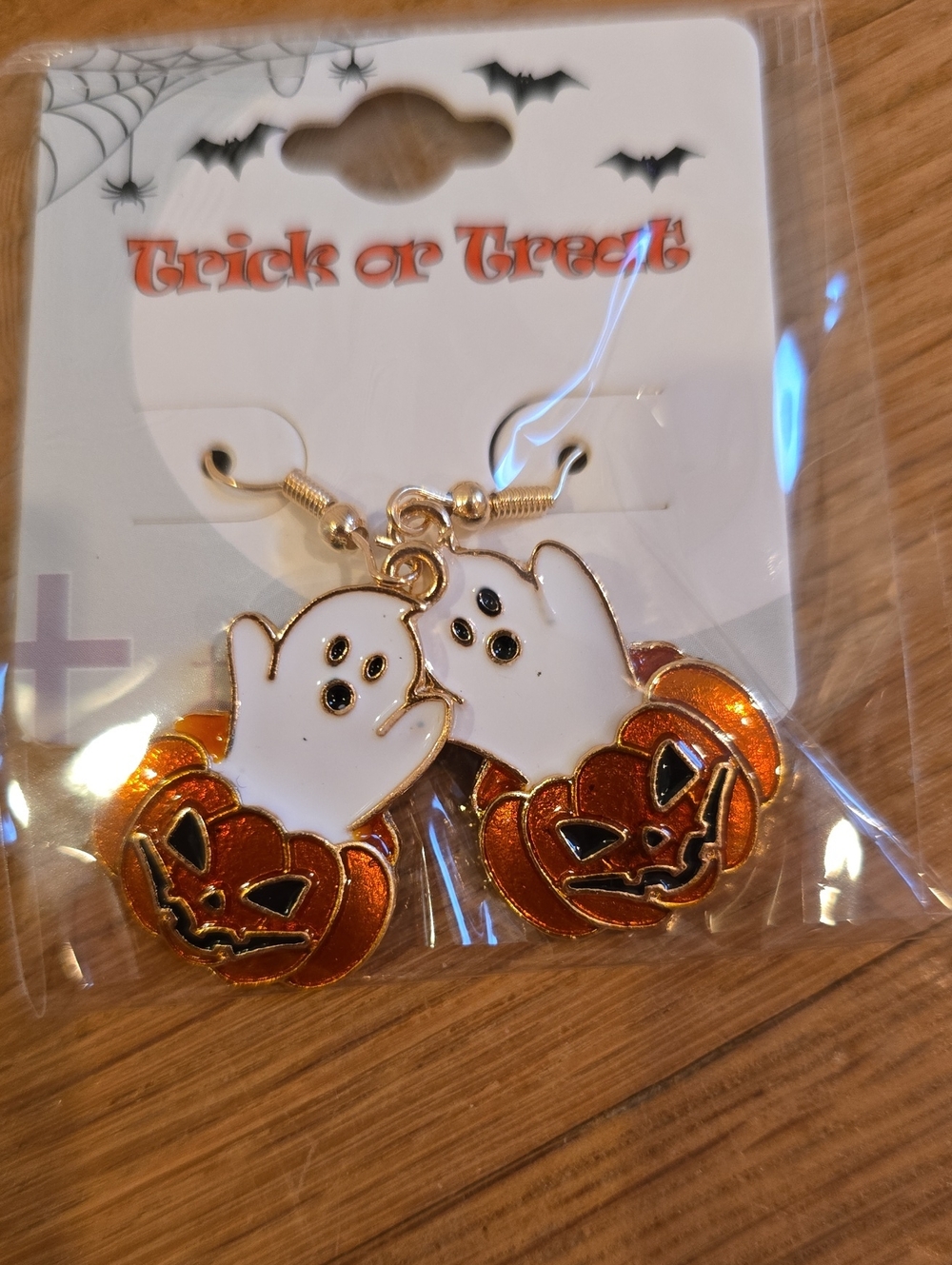 BULK Halloween Ghost & Pumpkin Dangle Earrings - Picture 3 of 3